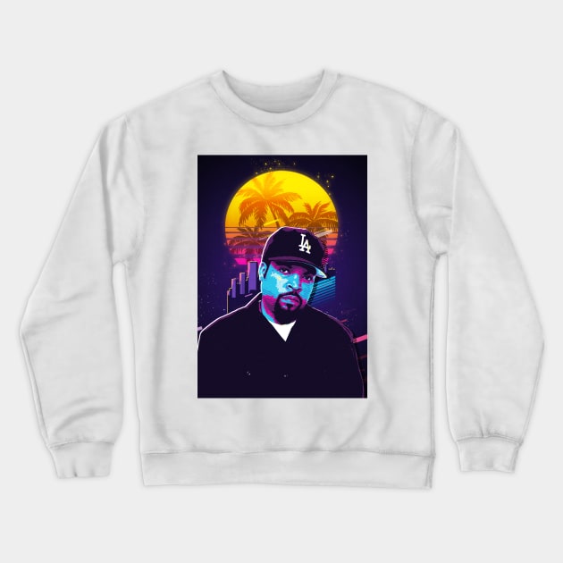 retro 80s ice cube Crewneck Sweatshirt by bahullah_art